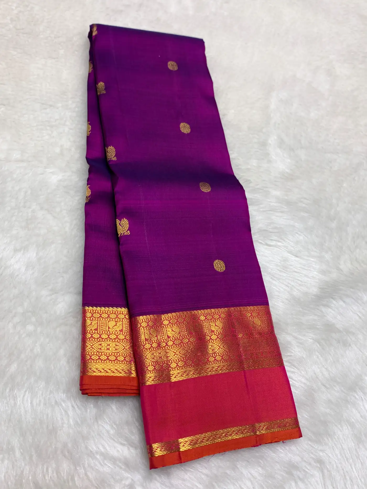 Lavendar Kanchipuram Handloom Bridal Silk Saree
